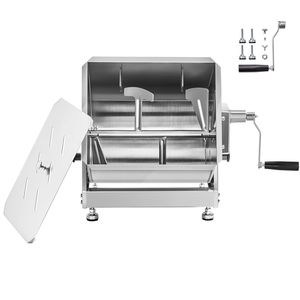 Miscelatore Manuale per Carne in Acciaio Inox da 30L con Vasca Inclinabile, Attrezzatura per Lavorazione Carni (Max 30LBS di Carne), Usato per Miscelare Salsicce - Product Image 1