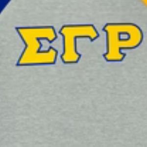 Chemise à manches longues grises Sigma Gamma Rho SGRho, T-shirt premium à lettres grecques bleu et or, pour femmes et unisexe - Product Image 2