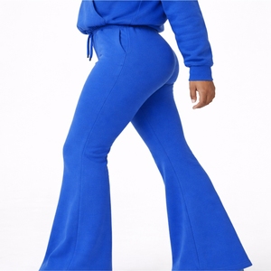 Ensemble de survêtement décontracté pour femmes, pantalon évasé à capuche de couleur unie, vêtements de sport décontractés, ensemble deux pièces, coupe confortable et extensible, survêtement pour femmes - Product Image 5