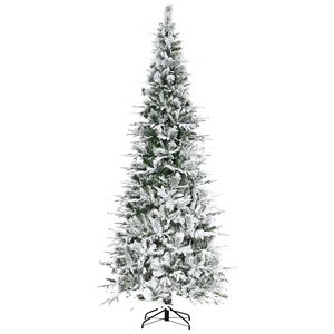 9ft albero di natale artificiale di pino floccato di neve con rami 1159 di colore verde alberi di Natale - Product Image 1