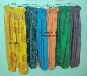 Pyjama imprimé rayonne Om pour dames de l'inde pantalon imprimé rayonne om pyjama imprimé bohème imprimé pyjamas symboles Om - Product Image 2