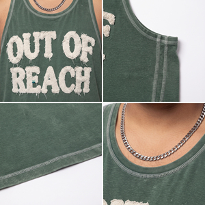 Customized Plus Size Gym Trainer Tank Top Distressed Embroidered <b>Singlet</b> <b>Men</b> Quick Dry Breathable Muscle Fit Stringer U Knitted - Product Image 6