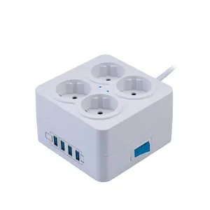 Schuko 독일 콘센트 서지 보호기 USB 5V/2.4A 전원 스트립