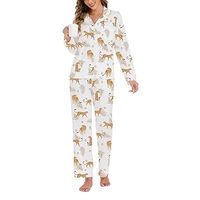 Nueva Llegada, Conjunto de Pijamas Elegantes de Microfibra de Bambú para Mujer, Manga Larga, Delgados, para Otoño y Primavera, Hechos en Bangladesh