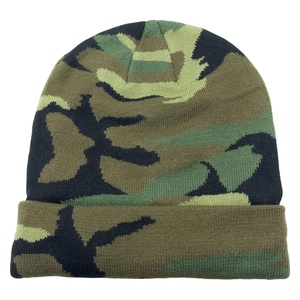 Bonnets camouflage unisexe doux tricot chaud à revers Bonnet hiver Jacquard Bonnet pour hommes femmes - Product Image 3