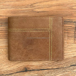 Cartera de hombre de cuero auténtico 100%, tarjetero, el mejor regalo para hombre, bolsillo de dinero de carbono hecho a mano - Product Image 2