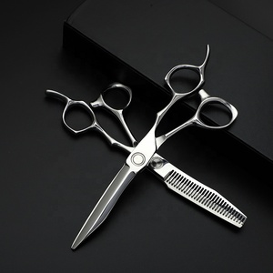 Professional Titanium Hair Cutting Japan Steel 440c <b>Barber</b> Shears <b>Set</b> Hairdressing Salon Scissors Premium Styling Cutting Tools - Product Image 3