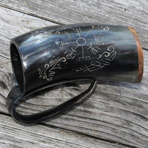 Jarra de cuerno natural Vikinga para beber vino o cerveza, tazas únicas perfectas para fiestas, bodas y otras celebraciones. 2026 - Product Image 2