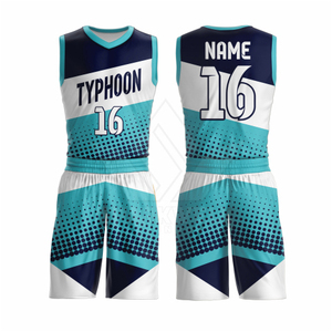 Ensemble de maillots de basket-ball personnalisés TYPHOON, unisexe, col en V, sans manches, sublimé, évacuant l'humidité, vêtements de sport pour adultes, numéro 16 - Product Image 1