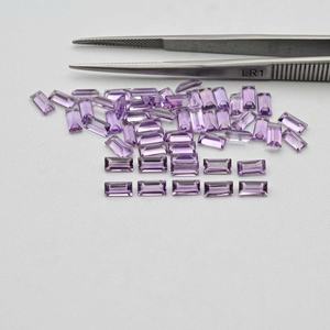 2.5x5mm Améthyste Brésilienne Naturelle Baguette Coupe AAA Grade Violet Pierre Précieuse Lâche Faite À La Main en Inde Certifiée Tiers - Product Image 2