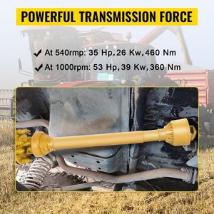 Albero di trasmissione PTO per trattore Serie 4, 1-3/8 pollici, 6 scanalature, per trinciaerba, con lunghezza da 31,5 a 41 pollici, per ricambi macchine agricole - Product Image 2