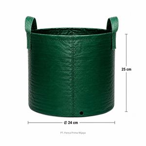 กระถางปลูกต้นไม้ HDPE คุณภาพสูง ขนาด 11 ลิตร พร้อมหูหิ้ว 2 จุด ทนทานต่อรังสียูวี สำหรับสวนและเรือนเพาะชำ - Product Image 2
