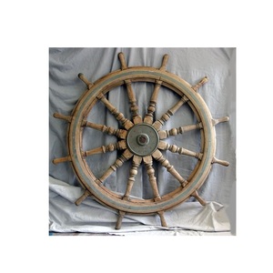 Wooden <b>Ship</b> <b>Wheel</b> Vintage Sail Decor Companion Designed to Create Relaxing Coastal Interiors with Authentic Marine Spirit - Product Image 6