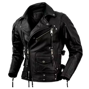 Chaqueta de cuero de invierno para hombre, abrigo de cuero europeo y americano de talla grande para mujer, chaqueta de moto con cremallera, chaqueta de carreras vintage - Product Image 2