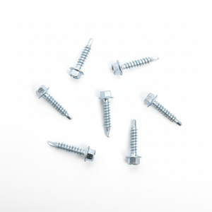 Red Head Hex Washer Self-Drilling <b>Screws</b> - Galvanized Zinc Coated Coarse Thread Roofing Fasteners - Product Image 4