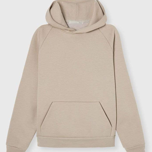 Sudadera con Capucha Unisex Beige, Color Sólido, Informal, 100% Poliéster, Corte Holgado, Ropa de Invierno, Tejido Ecológico - Product Image 1