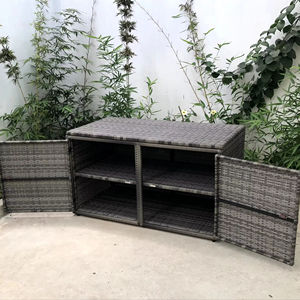 ชุดเฟอร์นิเจอร์กลางแจ้งทันสมัย AC00031 สำหรับสวน ทนทานทุกสภาพอากาศ โครงอะลูมิเนียมหวายสีเทา พร้อมกล่องเก็บของตกแต่ง สำหรับลานบ้านและวิลล่า - Product Image 1