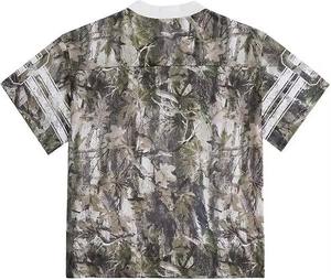 Camisetas de malla personalizadas de corte holgado para hombre y mujer, estilo fútbol americano, con estampado gráfico vintage, ajuste holgado y patrón de logo. - Product Image 2