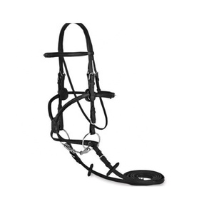 Brida de cuero de una sola corona, sillín occidental inglés acolchado y elevado para protección contra roces y pellizcos - Product Image 1