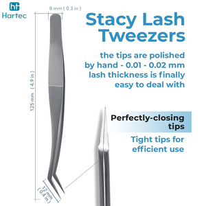 Curved High Precision Stainless Steel Lash Tweezer, Matte Silver Anti-Magnetic Volume Tweezer for Eyelash Professional Use - Product Image 2
