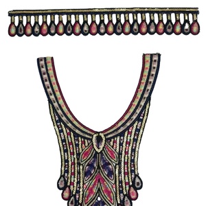 Pièces de cou brodées sur mesure paillettes travail patchs de style à coudre pour vêtements pour vêtements créateurs de mode à des fins de revente - Product Image 5
