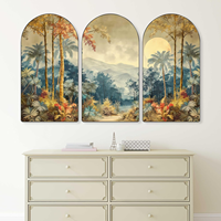 Juego de 3 Cuadros Decorativos con Palmeras para Sala de Estar, Dormitorio, Hoteles, Marco Elegante de 50 x 30 Pulgadas, Arte Mural para el Hogar