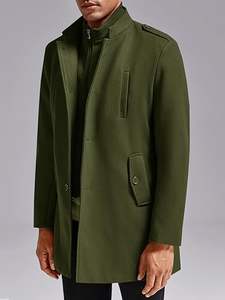 Manteau d'hiver en cachemire et mélange de laine de haute qualité pour homme - Trench-coat style business casual pour hommes, respirant - Product Image 2