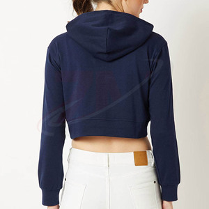 Haut court à capuche imprimé coupe ajustée avec ourlet élastique, pull décontracté tendance, respirant, nouveautés, marque personnalisée pour femme - Product Image 3