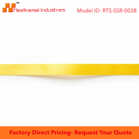 Ruban en satin jaune simple face 12 mm, 100 % polyester, résistant au rétrécissement, vente directe usine, 10 rouleaux x 8 mètres, pour emballage cadeau et nœuds floraux