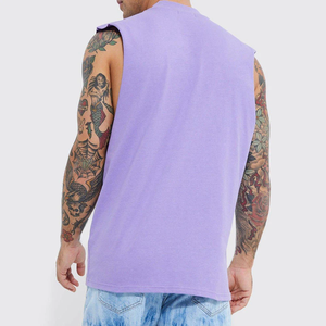 Washed Summer Sleeveless T-<b>shirt</b> Vest <b>Men's</b> Loose Trendy Retro Style Sleeve Outerwear Cotton <b>Men's</b> Tank Top Summer Sports 100% - Product Image 2