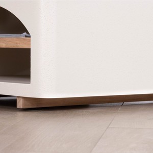 Vandana Silver Aura square coffee table with an organic design and a <b>sandblasted</b> concrete look - Product Image 5