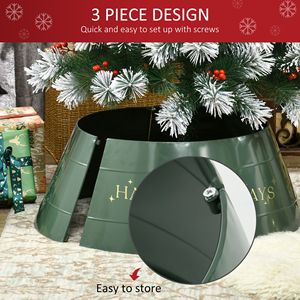 Gonna per Albero di Natale Verde Festiva da 26 Pollici, Collare per Albero di Natale in Metallo Fatto a Mano con Supporto in Ferro a 3 Pannelli, Decorazione Natalizia - Product Image 6