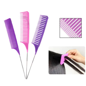 Hair <b>Comb</b> Sectioning Highlighting Weaving Cutting <b>Comb</b> Professional Top Quality 3pcs Hairbrush Hair Styling <b>Combs</b> Tailed <b>Comb</b> - Product Image 5