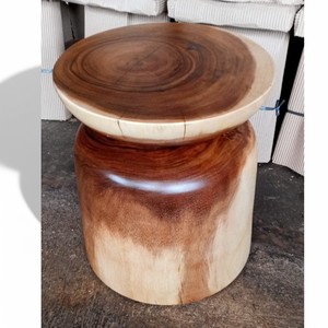 Tabouret d'appoint minimaliste en bois de Suar massif, éco-responsable, fait main, naturel, durable, moderne, pour entrée et chambre à coucher - Product Image 5