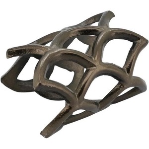 Anneau de serviette rétro en métal ajouré, bronze antique, décor de table géométrique pour mariage et dîner - Product Image 3