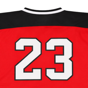 Camiseta de Hockey sobre Hielo Sublimada Personalizada en Rojo y Negro, Uniforme de Hockey Profesional con Nombre del Equipo, Camiseta Deportiva Transpirable para Hombre, Rendimiento de Élite - Product Image 6