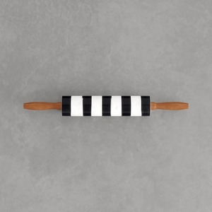 Rodillo de amasar de mármol con diseño en blanco y negro, perfecto para ocasiones especiales, regalos y repostería de lujo en la cocina, procedente de la India. - Product Image 3