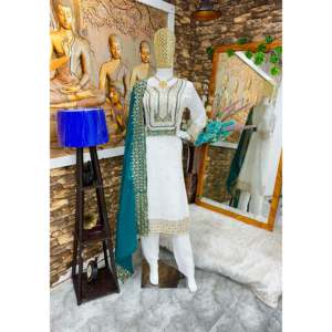 ชุดเสื้อและกางเกงสำหรับงานปาร์ตี้ของผู้หญิงสวยๆพร้อมชุดหรูหราของ dupatta - Product Image 6