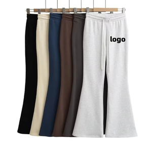 Pantalones Deportivos Anchos de Cintura Alta para Mujer, con Bolsillos, Logotipo Personalizado 2026, Corte Holgado y Largo, para Otoño - Product Image 1