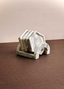 Handcrafted Natural <b>Marble</b> <b>Coaster</b> Set with Holder, <b>Coaster</b> for Daily Use and Decorative Purpose - Product Image 3
