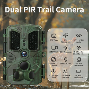 Nouvelle caméra de chasse avec capteur CMOS 2.7K vidéo 16MP photo, grand angle 120°, batterie AA, écran TFT 2.0'', temps de déclenchement 0.2S, vision nocturne - Product Image 2