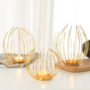 Modern Iron Hollow Sphere Candle Holder Elegant Gold Tealight Votive Stand Creative <b>Desk</b> Ornament Luxury Gift Home Decoration - Product Image 1