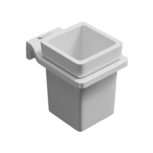 Support mural de luxe en verre carré avec porte-gobelet pour brosse à dents, en acier inoxydable, pour lavabo de salle de bain - Product Image 1