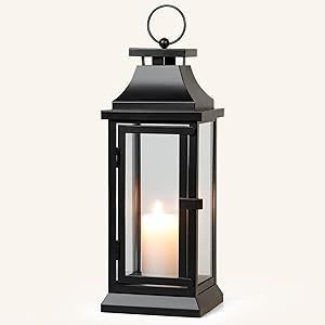 Lanterne en métal léger avec finitions simples Idéale pour les bougies chauffe-plat Plus décorative que une lanterne à bougies robuste - Product Image 6