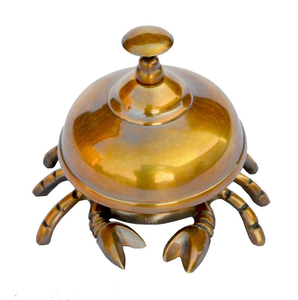 Cloche de bureau plaquée or, cloche de service en aluminium moulé, cloche de table décorative, cloche de comptoir pour hôtel, restaurant, réception - Product Image 4