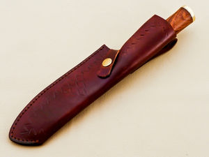 Couteau de chef Damas de 13 pouces, 67 couches d'acier inoxydable, manche en bois, ambidextre, extra tranchant, avec étui en cuir - Product Image 4