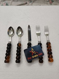 Nouveauté : Ensemble de couverts de luxe pour hôtel et mariage, design moderne et élégant, cuillère et fourchette en acier inoxydable 18/10 noir mat - Product Image 3