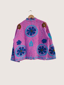 Poncho en laine brodé floral bohème, col mandarin, manches longues, grande taille, vêtements d'extérieur pour femmes en hiver - Product Image 2