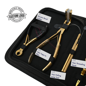 Professional Hair Extension Tools Kit with Tape-In <b>Plier</b> Tool Nail Tip Extension Cutter Styling Divider <b>Small</b> Extension Scissors - Product Image 3