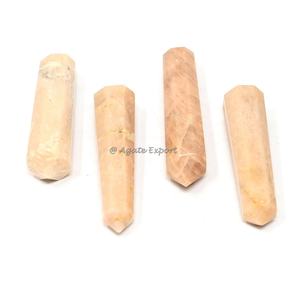 Tour de cristal naturel en gros à double extrémité pointes de quartz rose cristal artisanat rose double baguette pour la décoration - Product Image 2